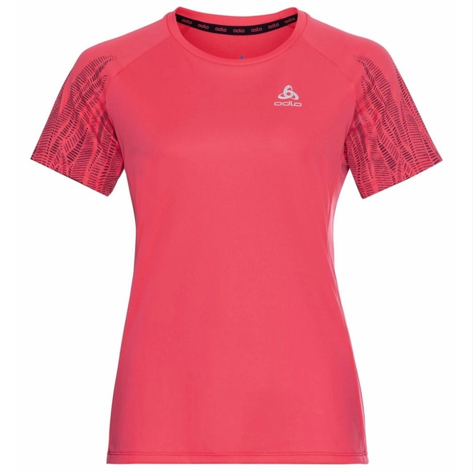 Sportshirt Odlo Crew Neck S/S Essential Print Paradise Pink Damen 3 Sportshirt Odlo Crew Neck S/S Essential Print Paradise Pink Damen