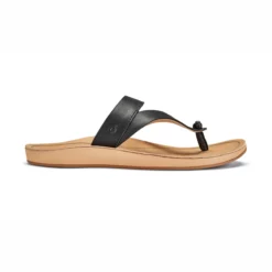Slipper OluKai Kaekae Ko'o Black Golden Sand Damen