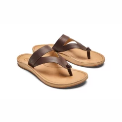 Slipper OluKai Kaekae Ko'o Kona Coffee Golden Sand Damen -Camping Geschäft 20409 SAGS 004 W KaekaeKoo KoncGlds