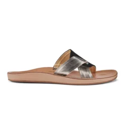 Slipper OluKai Nonohe 'Olu Black Golden Sand Damen