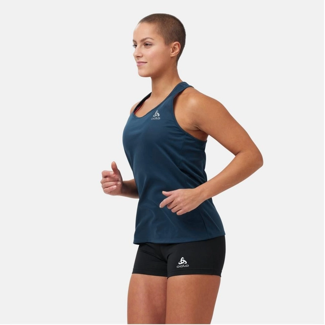 Sportshirt Odlo Crew Neck Essential Blue Wing Teal Damen 5 Sportshirt Odlo Crew Neck Essential Blue Wing Teal Damen – Bild 3