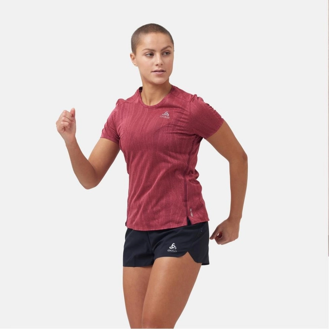 Sportshirt Odlo Crew Neck S/S Zeroweight Engineered Paradise Pink Melange Damen 5 Sportshirt Odlo Crew Neck S/S Zeroweight Engineered Paradise Pink Melange Damen – Bild 3