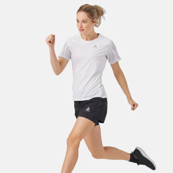 Sportshirt Odlo Crew Neck S/S Essential Print White Damen 5 Sportshirt Odlo Crew Neck S/S Essential Print White Damen – Bild 3