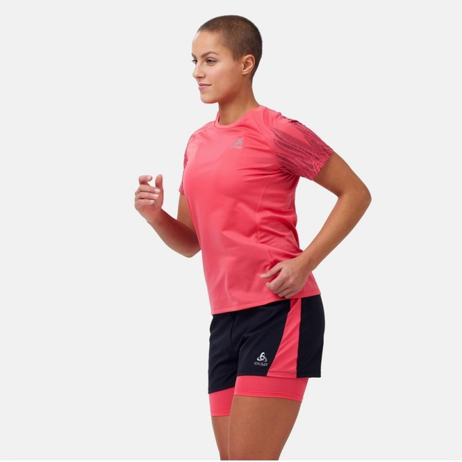 Sportshirt Odlo Crew Neck S/S Essential Print Paradise Pink Damen 5 Sportshirt Odlo Crew Neck S/S Essential Print Paradise Pink Damen – Bild 3