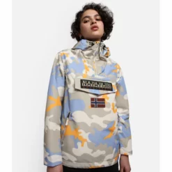 Jacke Napapijri Rainforest Summer Print 3 Violet Camo Damen -Camping Geschäft 3 NA4G7EF9Z ALT10