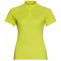 Sportshirt Odlo Crew Neck S/S 1/2 Zip Essential Limeade Damen