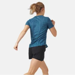 Sportshirt Odlo Crew Neck S/S Zeroweight Engineered Blue Wing Teal Melange Damen -Camping Geschäft 4 313731 20613 2