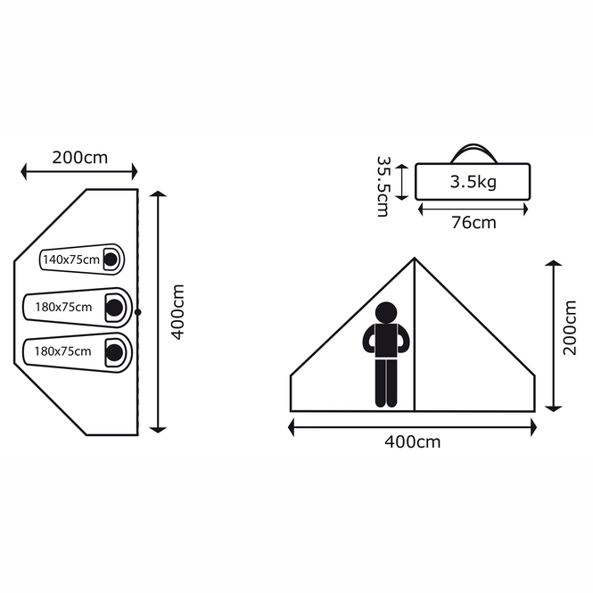 Zelt Bo-Camp Urban Outdoor Streeterville 3-Personen 8 Zelt Bo-Camp Urban Outdoor Streeterville 3-Personen – Bild 6