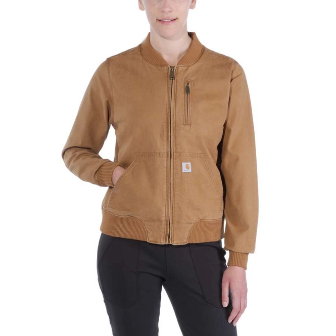 Jacke Carhartt Crawford Bomber Jacket Women Brown 7 Jacke Carhartt Crawford Bomber Jacket Women Brown – Bild 5