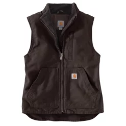 Weste Carhartt Sherpa Lined Mock Neck Vest Women Dark Brown